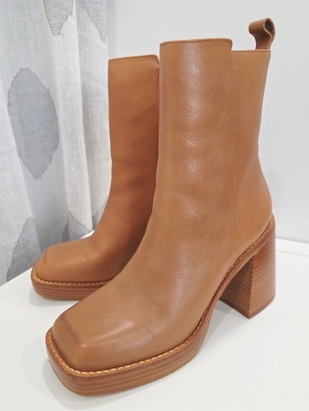 ALDO Tan Leather Ankle Boots – Size 6.5 / 37 – Excellent Condition, Brazil